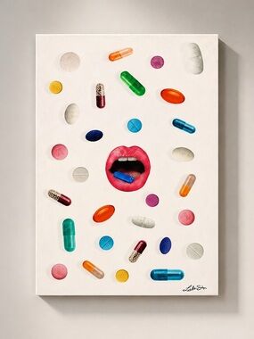 OLIVER GAL “POPPIN” designer canvas wall decor